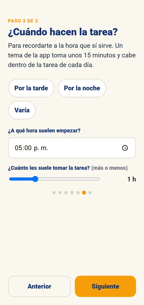 ¿Cuándo hacen la tarea?